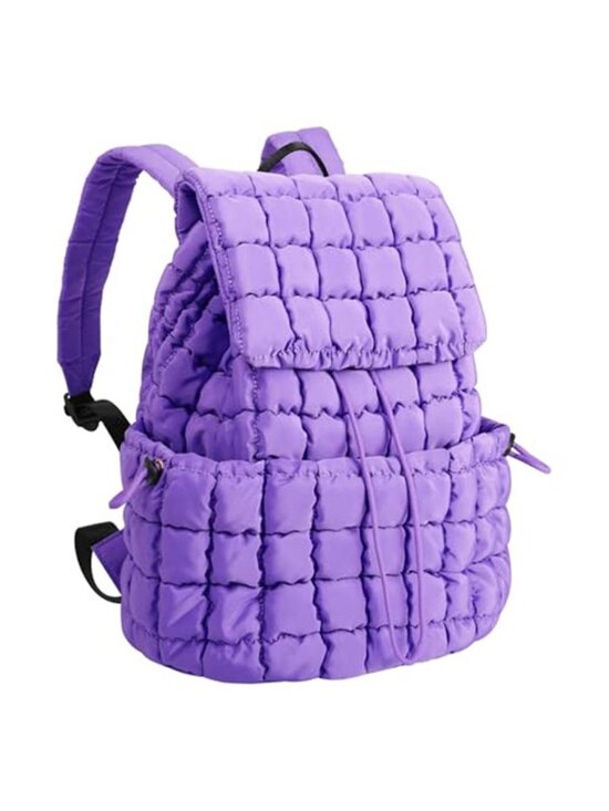 Quilted Backpack Purse for Women Small Lightweight Puffer Puffy College main image 4